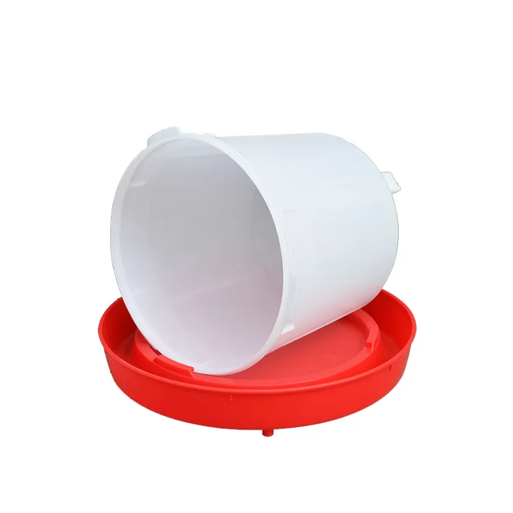 Plastic Poultry Drinker Bucket with Red Base for Chickens